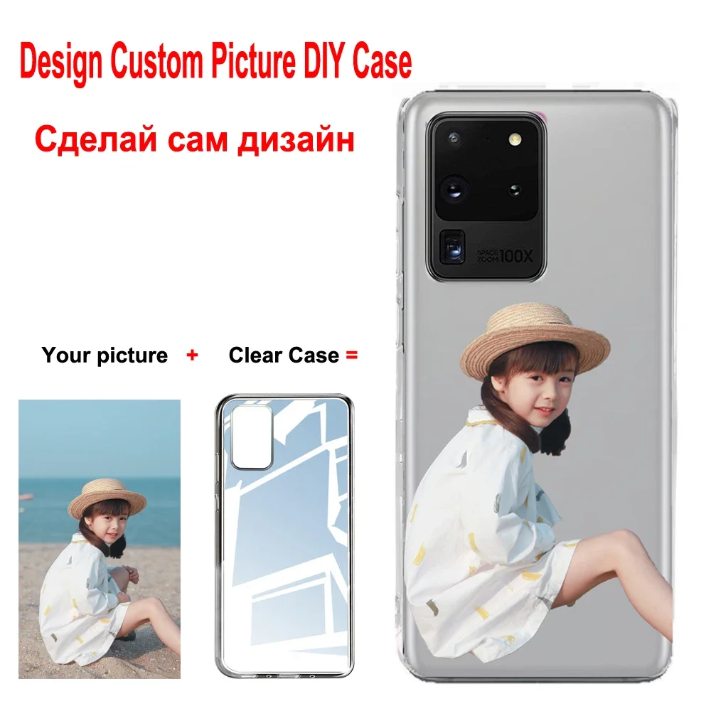 Funda DIY para Samsung Galaxy S25 S24 S23 FE S22 S21 S20 Ultra Plus Shell Deasign fondo transparente imagen personalizada cubierta de dibujos animados