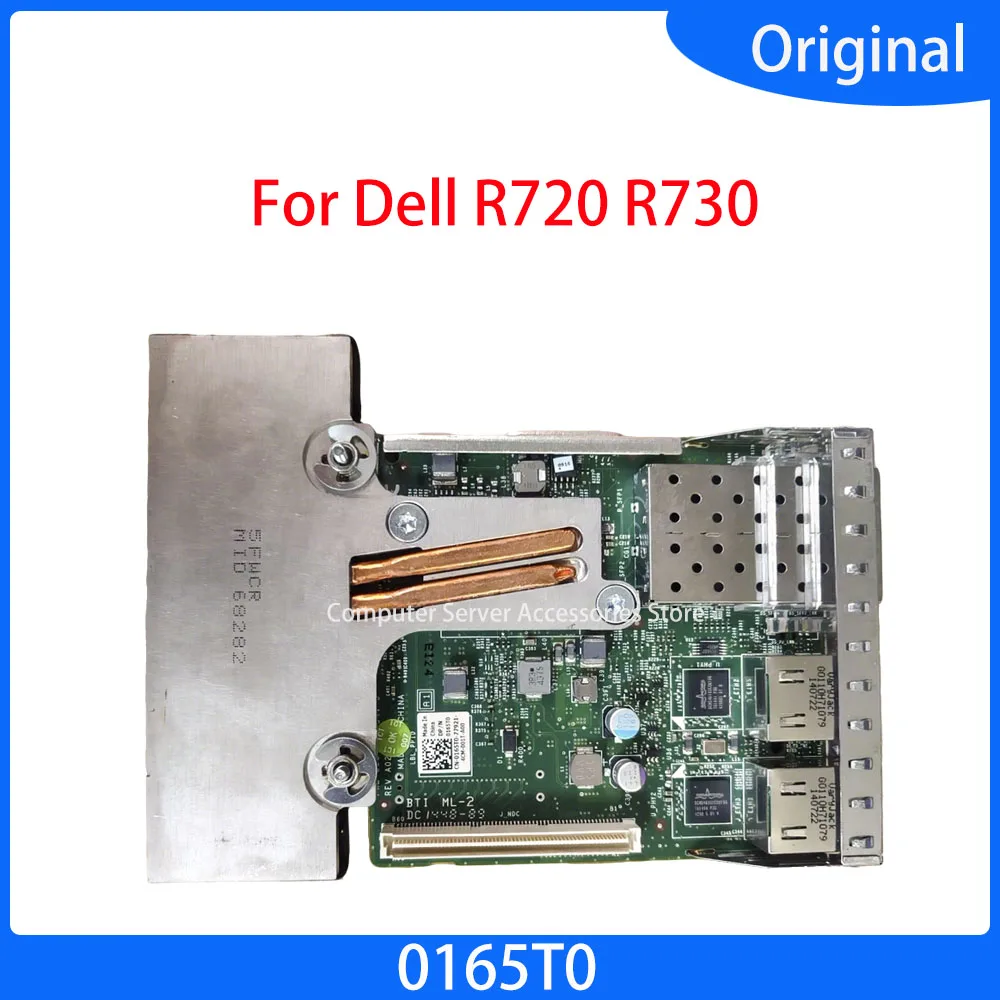 Tarjeta de red Original 0165T0 165T0 BCM57800S SFP + 1G eléctrico RJ45 + puerto óptico Gigabit dual 10G para servidor Dell R720 R730