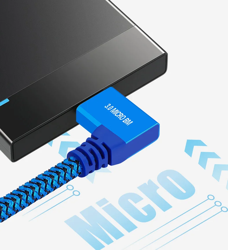 Cable de extensión USB 3,0 macho a impresora Micro-B Cable hembra 1M 3M para Smart TV PS4 PS3 Xbox One SSD Cable de datos de extensión para ordenador portátil - imagen 3