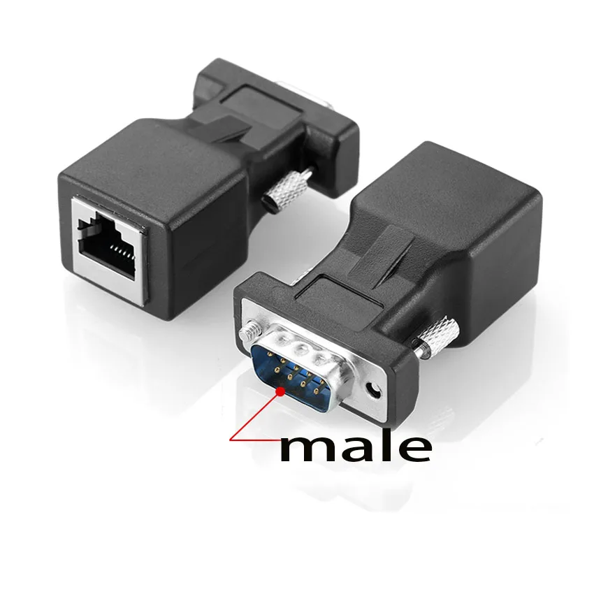 Adaptador de red DB9 RS232 hembra/macho a RJ45, puerto COM a convertidor de puerto Ethernet Cat5e/6 LAN, serie DB9 hembra a RJ45 hembra - imagen 3