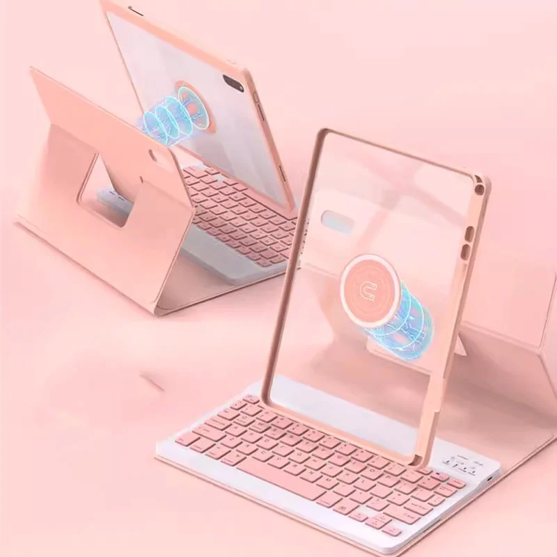 Para Samsung Galaxy Tab S10 Lite 10,9 2025 X406B TabS10 FE X520 S7 S8 S9 FE 11 720 °   Funda giratoria para teclado Bluetooth Tablet Cover - imagen 5