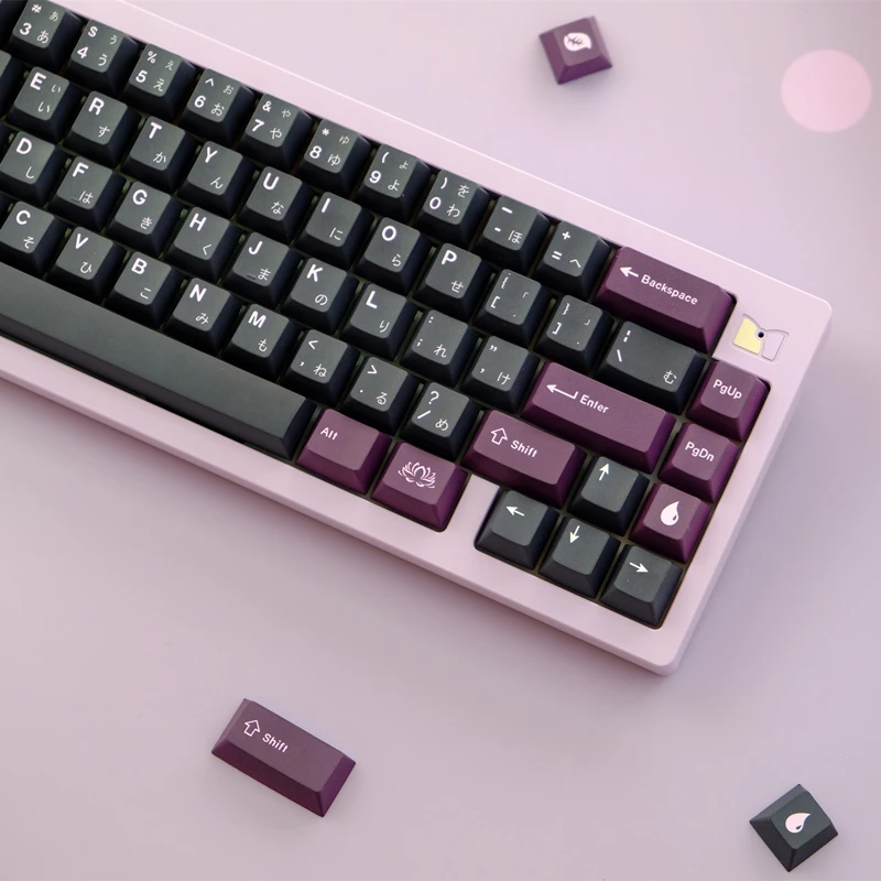 Juego de 129 teclas GMK, teclas de loto negro, teclas de perfil de cereza, teclas de sublimación de tinte PBT para interruptor MX 61/64/68/75/87/104/980 - imagen 5