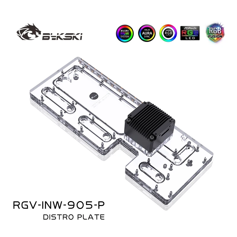 Bykski RGV-INW-905-P Placa de distribución acrílica/reservatorio de placa para caja de computadora IN WIN 905/sistema de refrigeración por agua/bomba combinada DDC - imagen 2