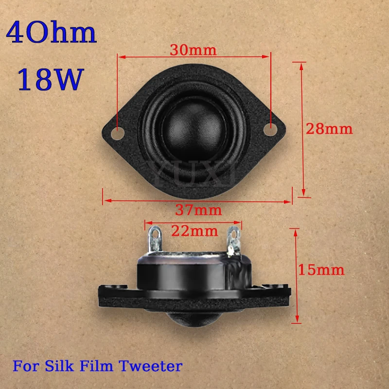 Unidad de altavoz Tweeter para Audio, 4Ohm, 18W, cúpula de neodimio HIFI, película de seda, altavoz de agudos para coche, componentes de bocina de tono alto, 1 Uds. - imagen 2