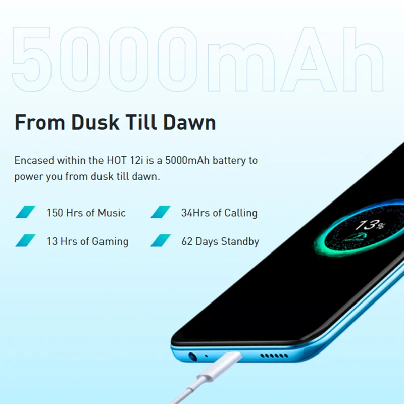 Infinix-teléfono inteligente 12i con Android 11, Smartphone con 4GB y 64GB, batería de 5000mAh, pantalla superbrillante HD de 6,6 pulgadas, Triple CÁMARA DE 13MP de gran apertura - imagen 5