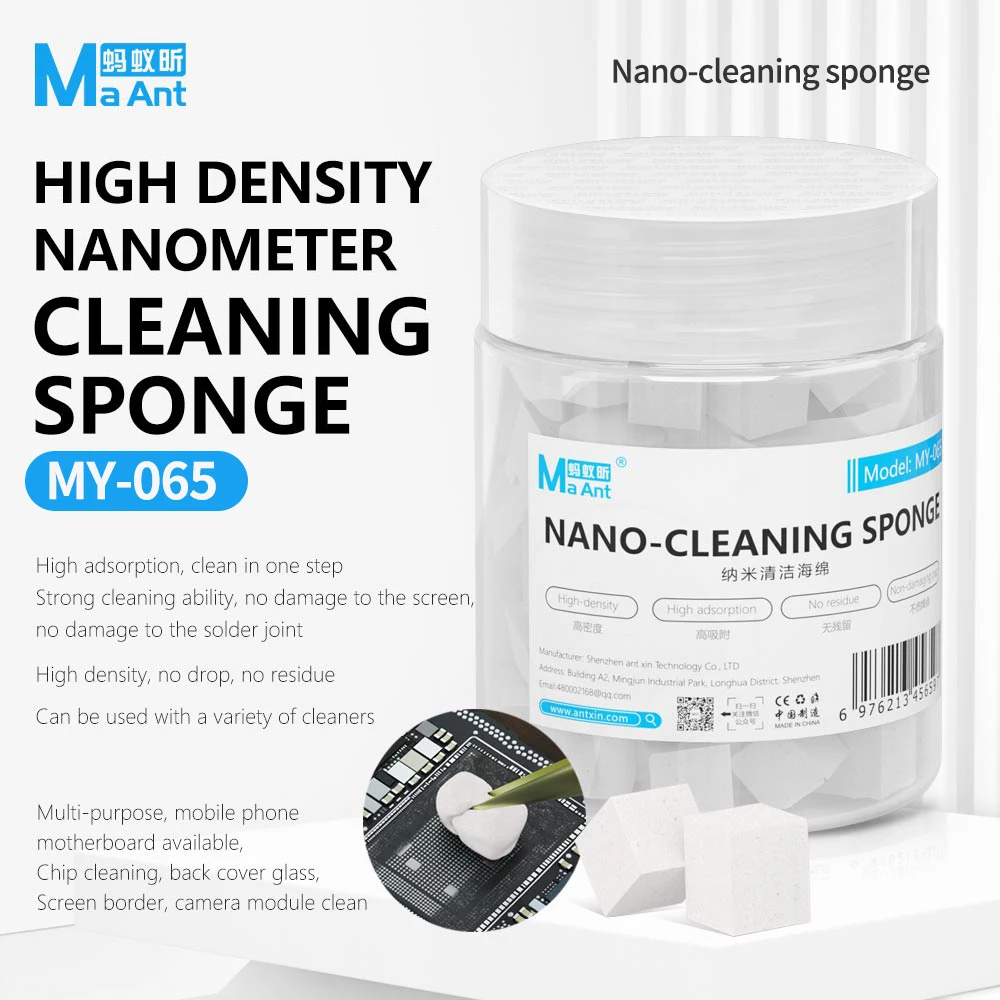 MaAnt-esponja de limpieza Nano de alta densidad para teléfono móvil, herramienta de limpieza de pantalla, marco de cubierta trasera, Chip de placa base, MY-065