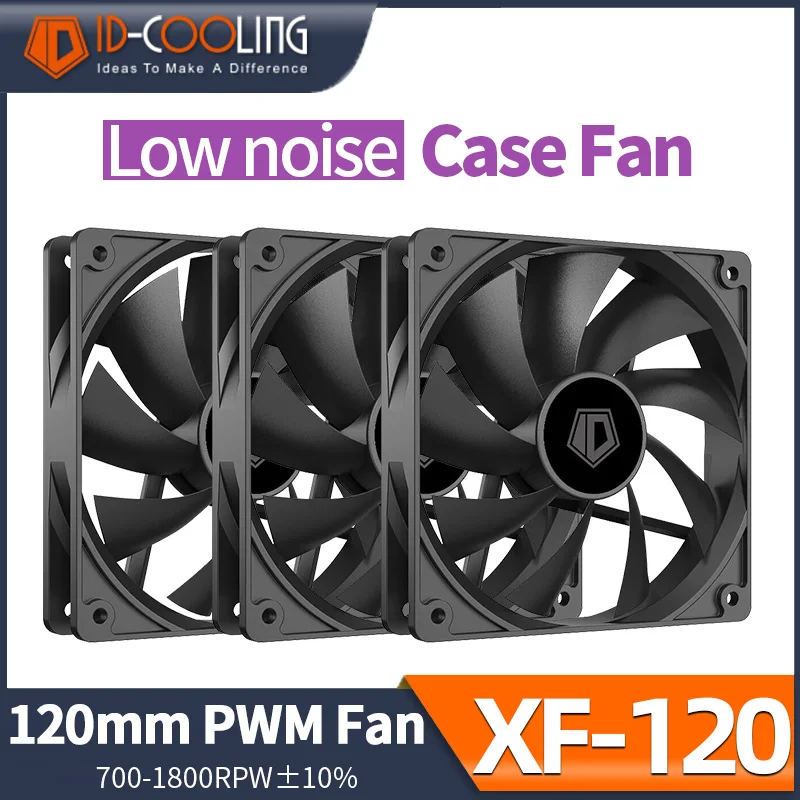 ID-COOLING XF-120-K Simplicidad Eficiencia PC Gamer Ventilador con cubierta de computadora 12V 4Pin PWM Ajuste de velocidad Ventilador de enfriamiento serializable