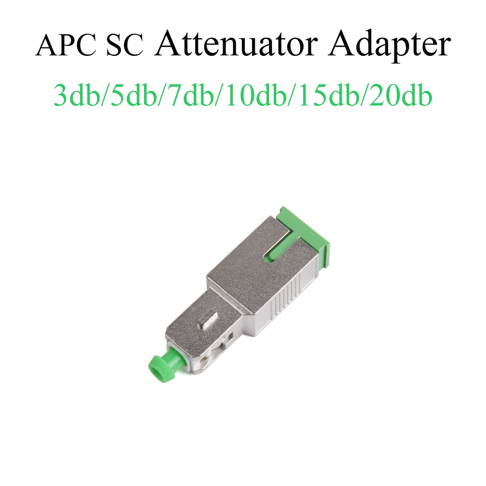 Atenuador de fibra óptica monomodo, adaptador de fibra óptica APC SC, conector macho a hembra 3DB/5DB/7DB/10DB/15DB/20DB, 1 Uds.