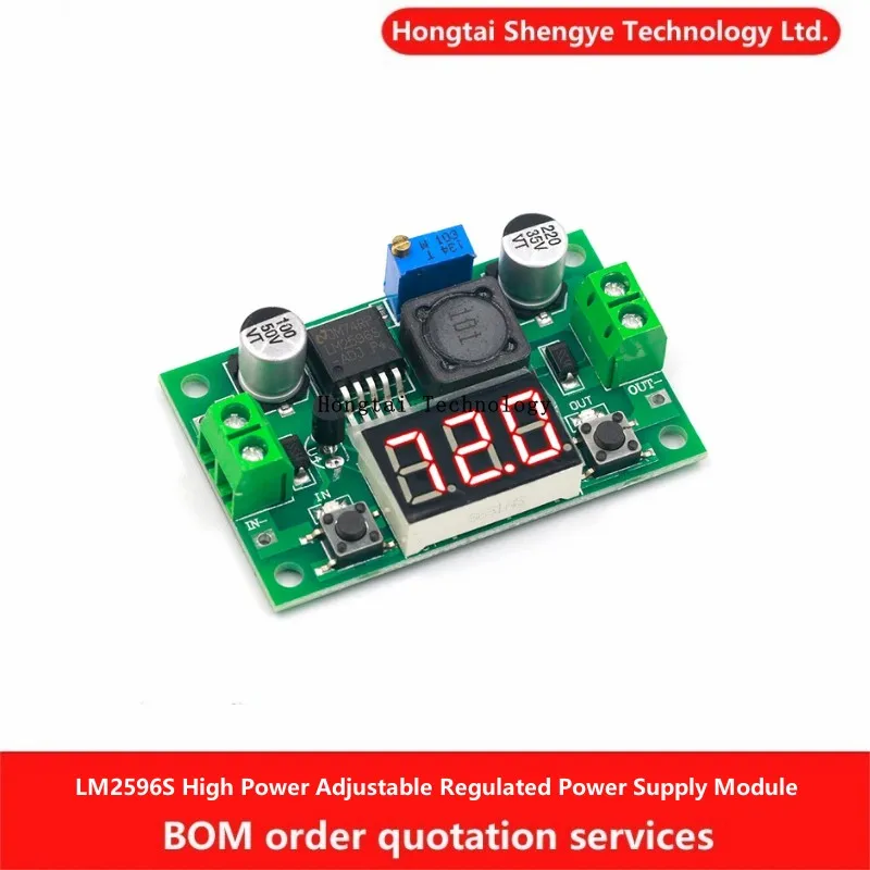 Módulo reductor de alta potencia LM2596S DC-DC 3A Módulo de fuente de alimentación regulador ajustable con pantalla digital voltímetro