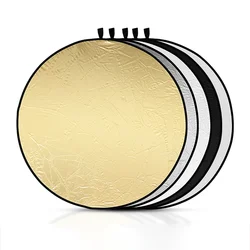 Reflector Fotográfico Portátil 30CM Dorado/Plata – Iluminación Foto y Vídeo
