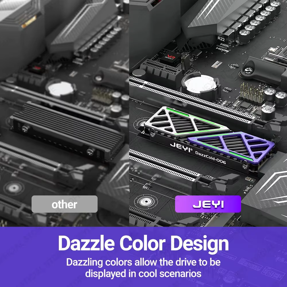 JEYI Dazzcold Disipador M.2 NVMe Aleación Magnesio Aluminio - imagen 3