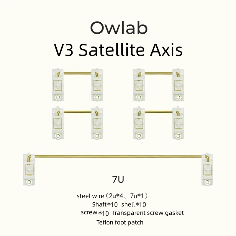 Owlab-estabilizador de montaje V3 PCB para PC Gamer, tornillo de teclado mecánico en 6.25U 7U, barra espaciadora, cable de acero personalizado, eje satélite Alice 80 - imagen 2