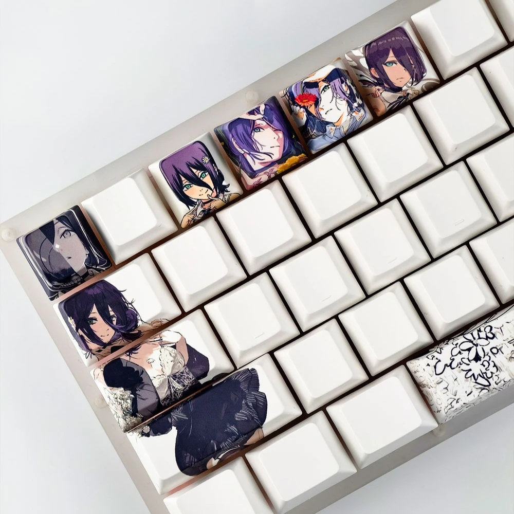 12 Uds. De teclas Reze, perfil de cereza, motosierra para hombre, personaje de Anime, teclas PBT, suplemento personalizado, teclado mecánico DIY - imagen 2