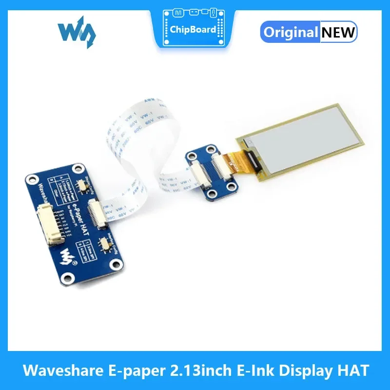 Waveshare-Papel electrónico Flexible, sombrero con pantalla de tinta electrónica de 2,13 pulgadas para Raspberry Pi Zero/Zero W/Zero WH/2B/3B/3B + interfaz SPI negra/blanca - imagen 2