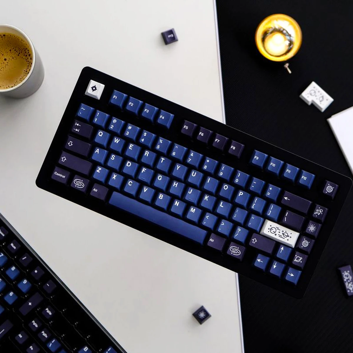 Teclas PBT con perfil de cereza de Vía Láctea, 130 teclas, subteclas de tinte de cinco lados para interruptores Gateron MX, Teclado mecánico para jugar - imagen 5