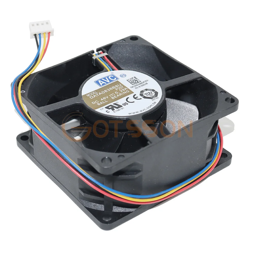 Para AVC DATA0838B8U 8038 8cm 80mm 48V 0.29A ventilador de refrigeración de doble rodamiento de bolas de 4 cables 80*80*38mm - imagen 4