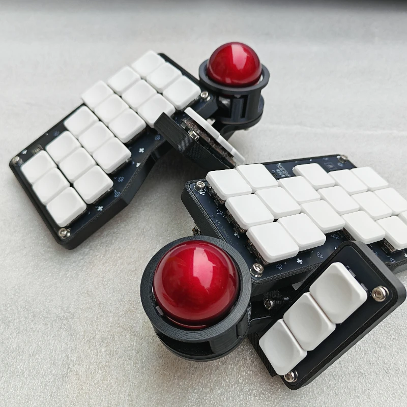 Nuevos puentes/crujos teclado dividido inalámbrico 3x 5/3x6 perfil bajo Kailh Choc V1/V2 Trackball Kit de teclado para juegos Teclados Hotswap - imagen 4