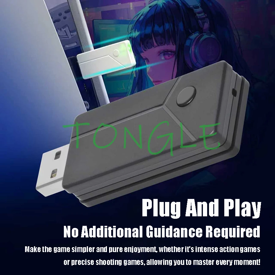 Controlador inalámbrico USB PS4/convertidor adaptador de palo Arcade a consola de juegos PS5 PC, función de auriculares seleccionable