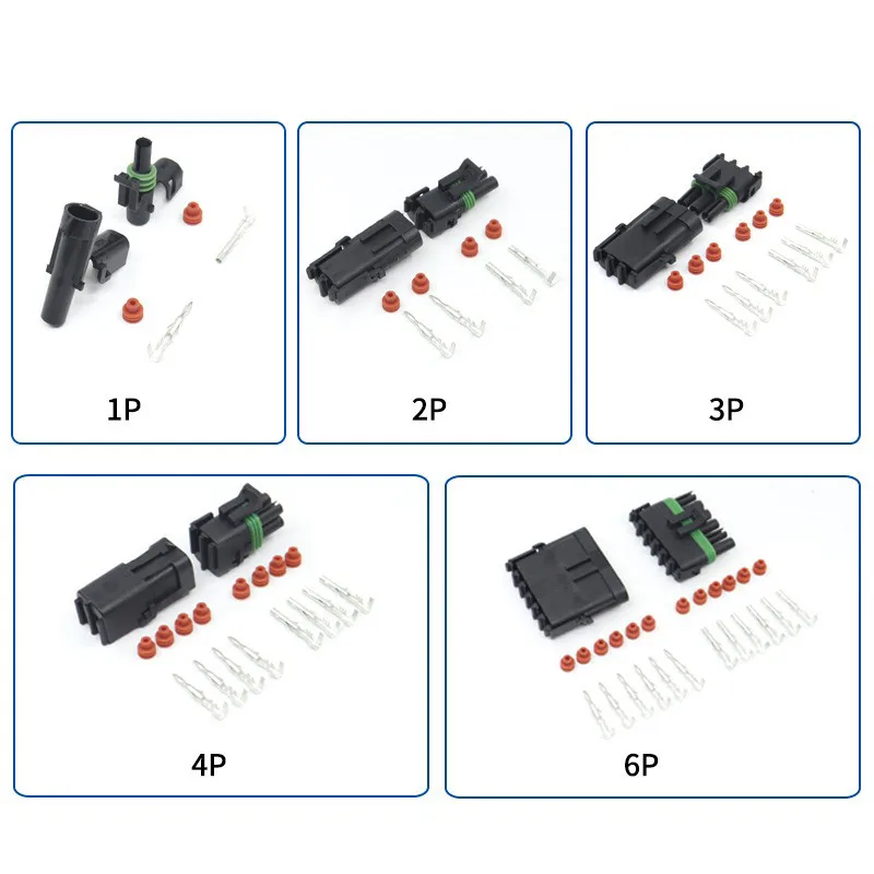 Conector de automóvil impermeable 20A 1, 2, 3, 4, 5, 6 pines, serie 3021Y-2.5, enchufe de acoplamiento macho hembra para coche, enchufes de arnés de cables 3061Y-2.5 - imagen 5