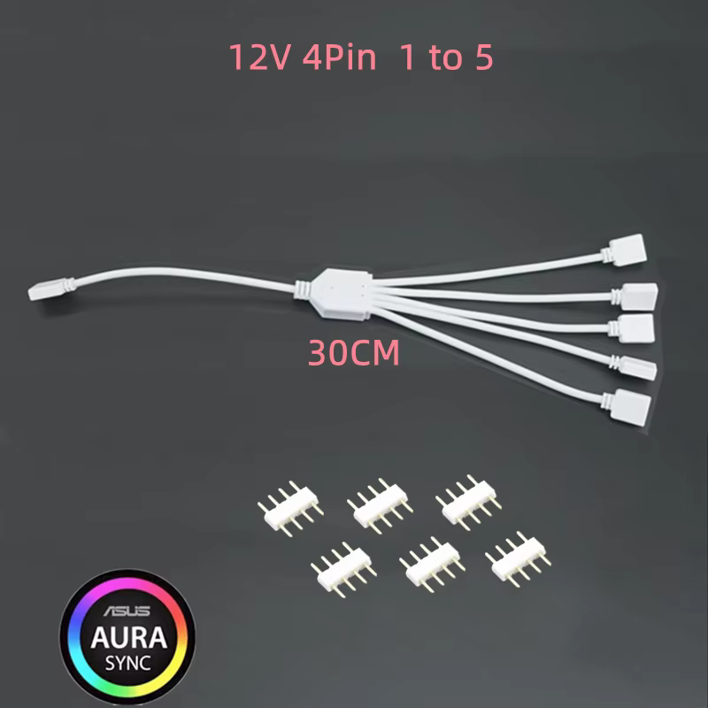 Cable ARGB 5V 3 pines para ventilador de placa base - AuraRGB fiable - imagen 4