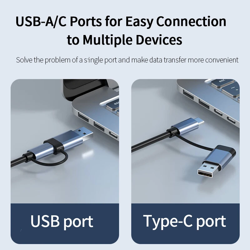 YINDIAOxACER 8 en 2 USB + tipo C HUB estación de acoplamiento con Audio de 3,5mm lector de tarjetas Micro SD portátil tableta teléfono convertidor de disco - imagen 4