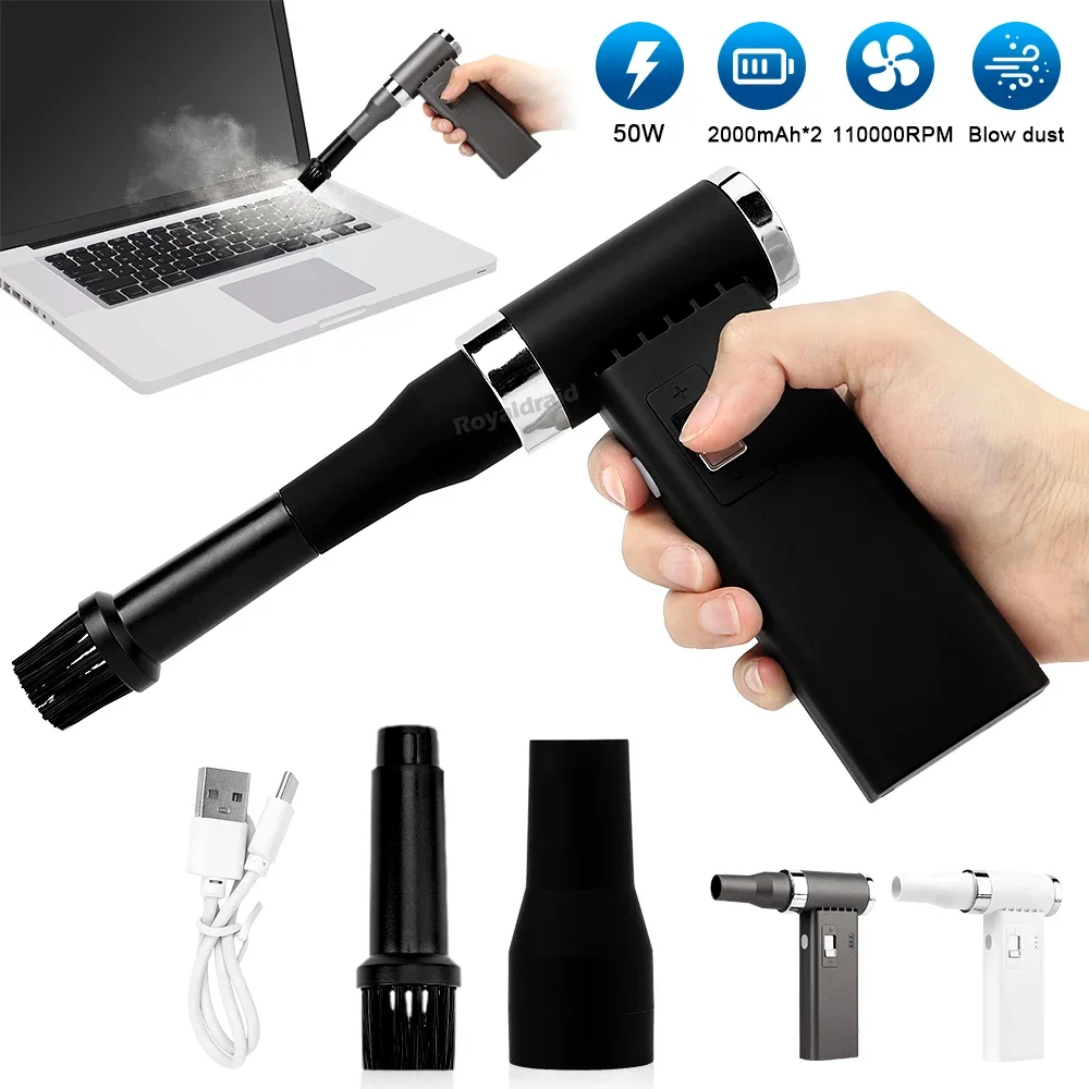 110000   RPM-espolador de aire multifunción, limpiador potente portátil inalámbrico, secador de pelo de alta velocidad para interruptor NS/Xbox/PS4/PS5 - imagen 3