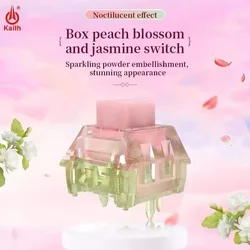 Kailh BOX-Interruptor de teclado mecánico, dispositivo lineal luminoso, Rosa, Verde, resorte ligero, flor de melocotón y jazmín
