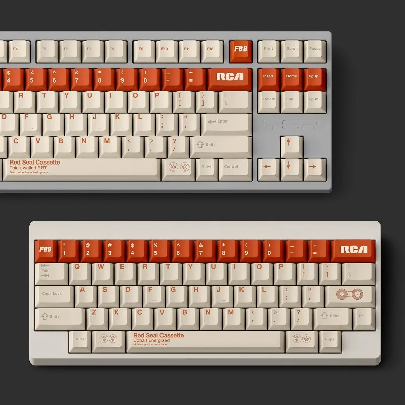 Teclas con tema de sello rojo FBB, tapa de teclado para juegos personalizada con perfil de cereza PBT, Retro, 145 teclas, regalos geniales - imagen 5