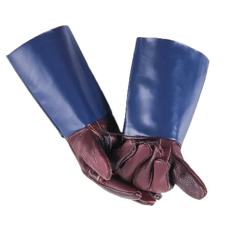 Guantes de trabajo protectores de soldadura de cuero extendidos resistentes al desgaste suave - imagen 2