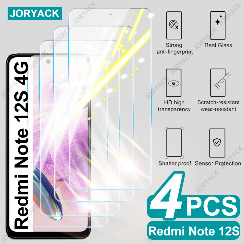4 Uds Protector de pantalla de vidrio templado para Xiaomi Redmi Note 12S 12 Pro 5G 10 11 Pro Plus 11S 10S 8T 8 7 9S 9 Pro vidrio Protector - imagen 2