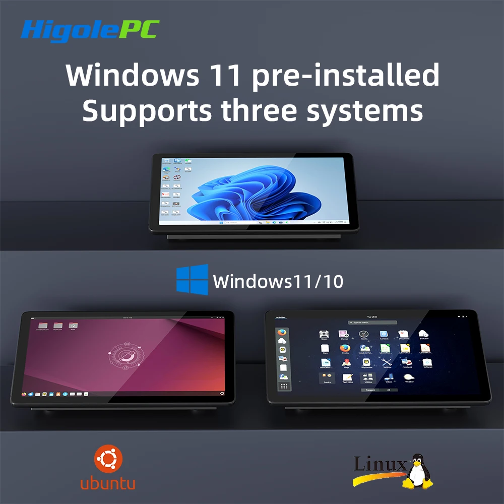 Higole F10 10,1 ''Mini PC sin ventilador Intel N5095 Windows 11 WiFi5 8GB 128GB 5000mAh 4K RS-232 RJ45 portátil PC de escritorio Mini ordenadores - imagen 4