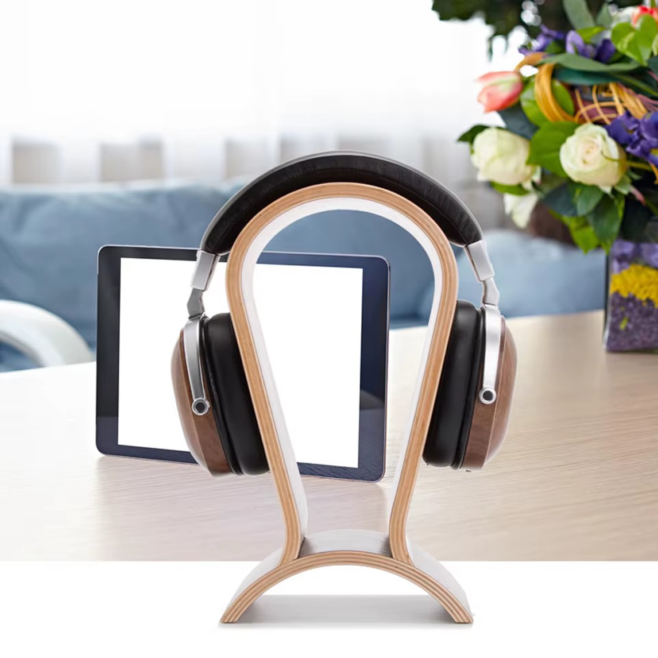 HKXA Soporte Auriculares Nogal para Gaming y Escritorio - imagen 3