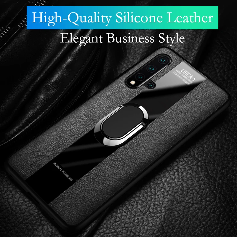 Funda de teléfono de cuero PU de lujo para Honor 20 30 Pro Plus, funda protectora con soporte de anillo para Honor 50 70 90 100 Magic 4 5 Pro - imagen 3