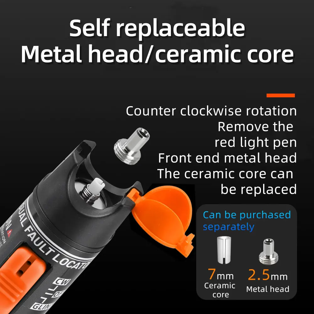 Nuevo diseño puntero láser rojo 50mW VFL localizador Visual de fallos probador de Cable de fibra óptica rango de 50mw FC/SC/ST óptico - imagen 5