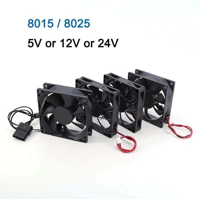 8cm 8015 8025 DC 12v 3pin grande 4pin xh 2,54 2pin ventilador de refrigeración sin escobillas 80mm x 25mm disipador de calor radiador 80*80*15 para caja de PC GPU