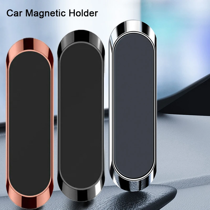 Soporte magnético para teléfono de coche, Mini soporte con forma de tira para salpicadero, para iPhone, Samsung, Xiaomi, imán de Metal, GPS, soporte para pared para coche
