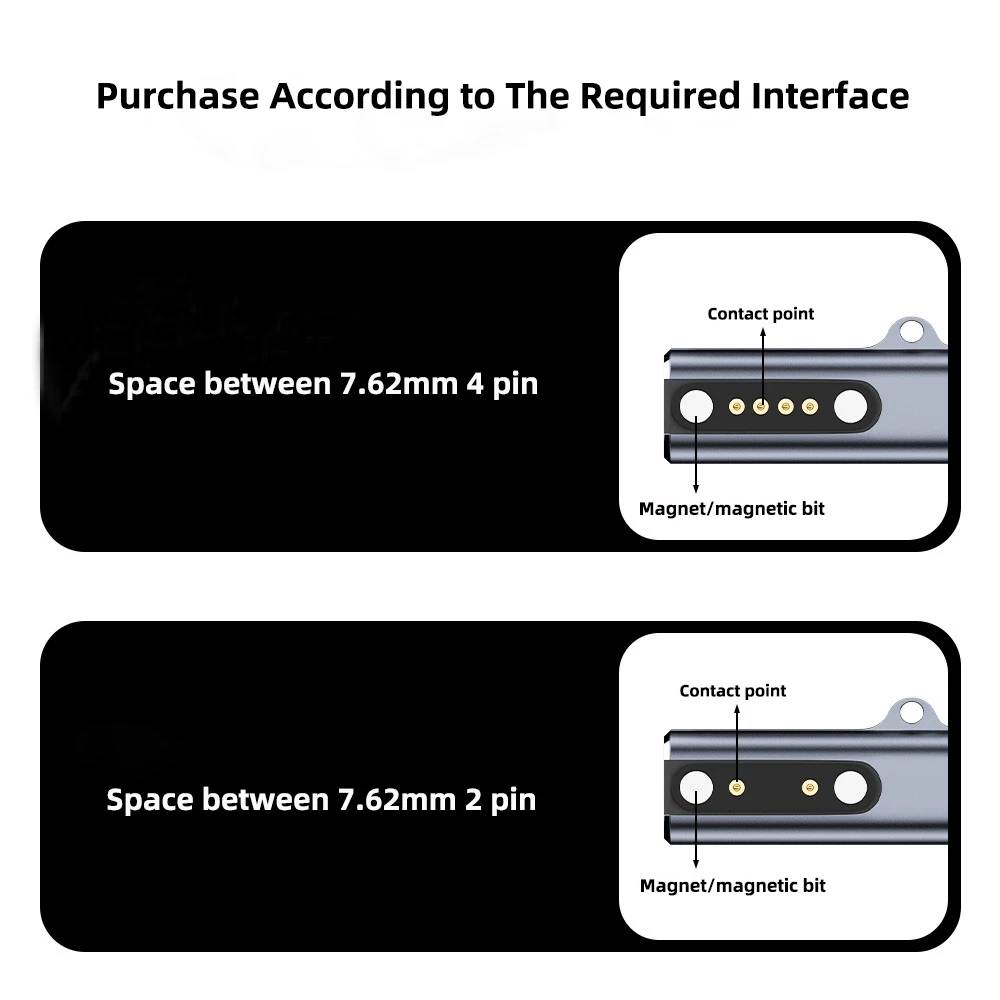 Adaptador de cargador magnético tipo C a 7,62mm/2/4 pines, convertidor para niños, reloj inteligente Shokz, adaptador de carga de auriculares de transferencia ósea - imagen 2