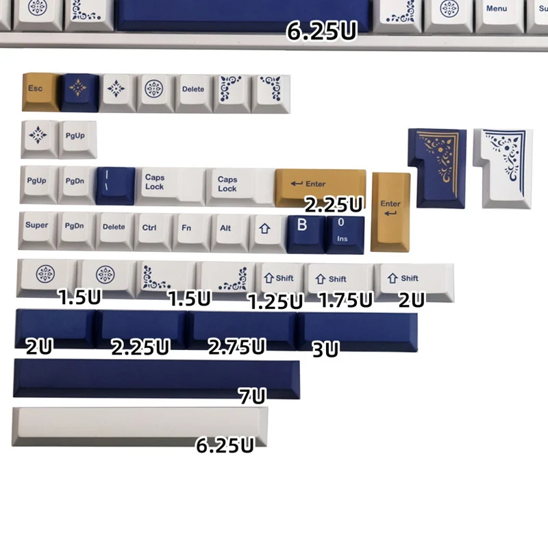 Teclas GMK Lazurite de 144 teclas, teclas de sublimación de tinte PBT con perfil de cereza para teclado mecánico MX Switch 61/64/68/884/87/980 - imagen 4