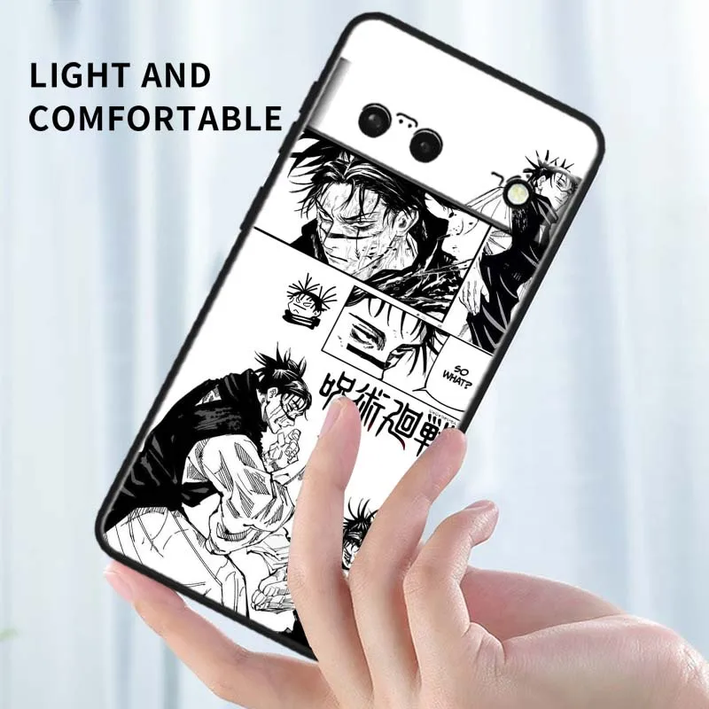 Gojo Satoru Anime funda para Google Pixel 10 9 8 7 9a 8A 7a 6a XL Pro 5G funda de teléfono negra - imagen 5