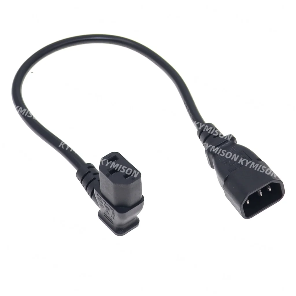 10 Uds IEC60320 C13 Cable de extensión de ángulo izquierdo C13 a C14 PDU Cables de alimentación en ángulo macho a hembra cable de alimentación de CA 10A 250V - imagen 3