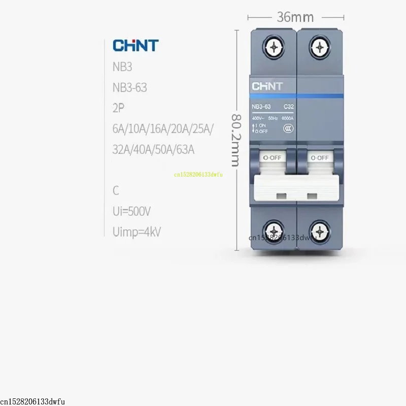 CHINT NB3 1P 2P 3P 4P AC 230/400V disyuntor montaje en carril DIN miniatura hogar lujo hermoso interruptor de aire MCB NXB C60 - imagen 3