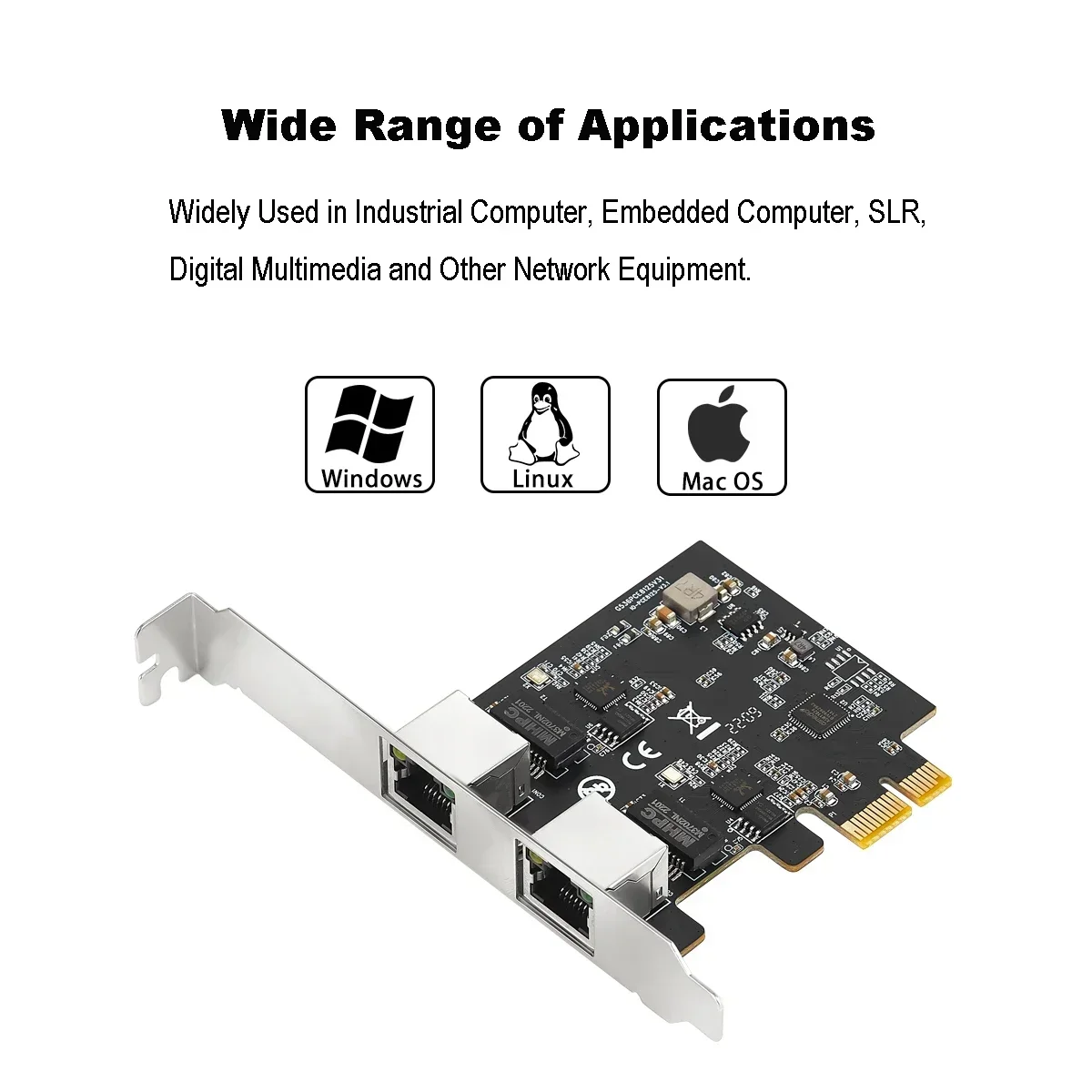 Adaptador de red Gigabit IOCREST 2.5GBase-T con 2 puertos 2500Mbps PCIe 2,5gb tarjeta Ethernet tarjeta controladora LAN RJ45 - imagen 4