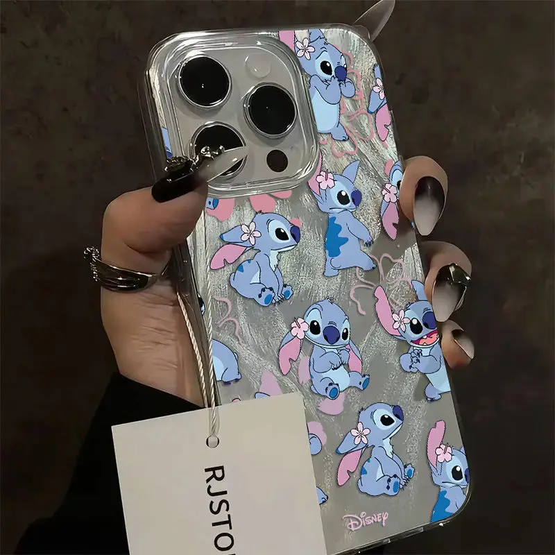 Disneys Stitchs-funda de teléfono bonita para Samsung Galaxy A73 A72 A55 A54 A53 A52 A34 A33 A32 A23 A14 4G 5G, funda dura con textura de plumas - imagen 5