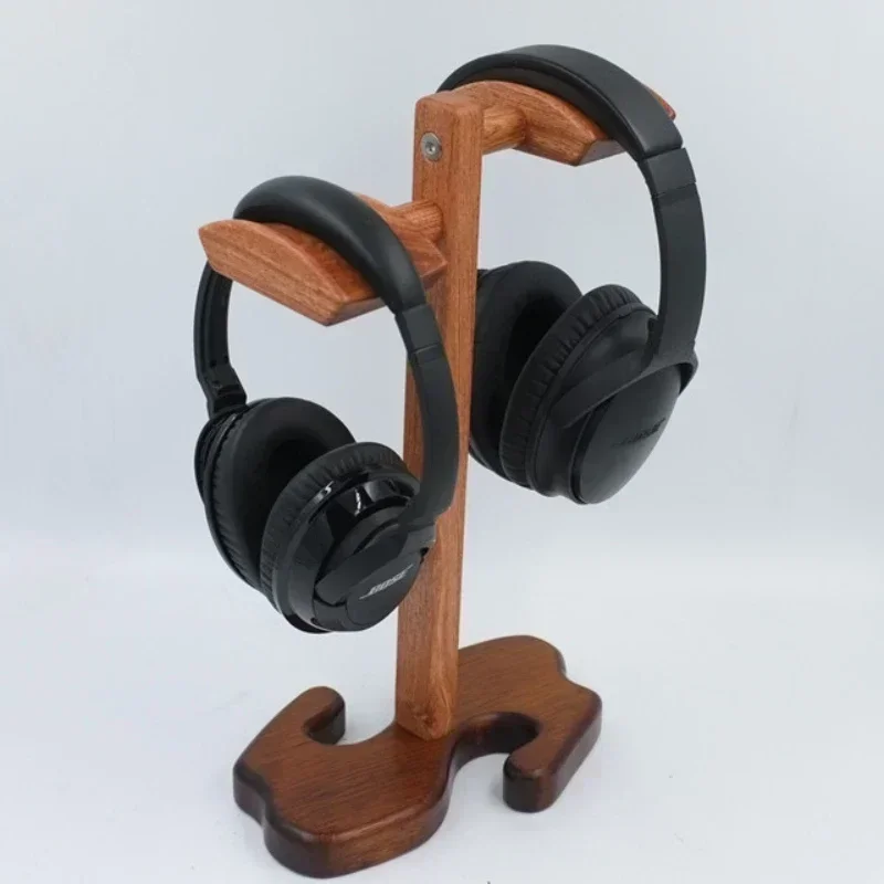 Soporte de exhibición para auriculares colgante plano, soporte para auriculares doble de nogal personalizado, soporte para auriculares montado en la cabeza, bricolaje para diseño Original - imagen 3