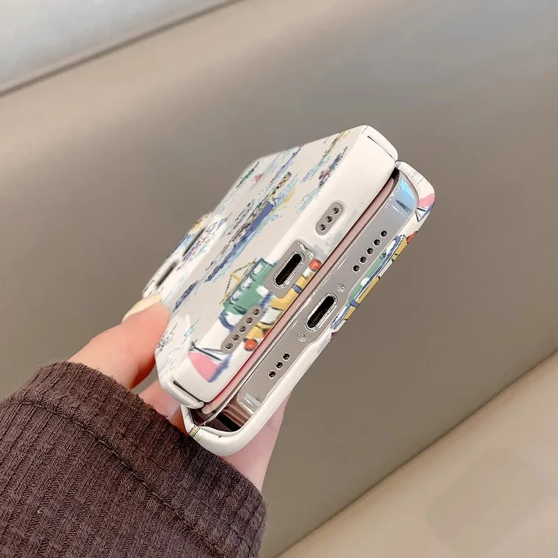 Funda de teléfono con bocetos dibujados a mano para iPhone 16 15 14 13 12 11 Pro Max XS XR XSMax 6 7 8 Plus, cubierta dura HD brillante para PC - imagen 2