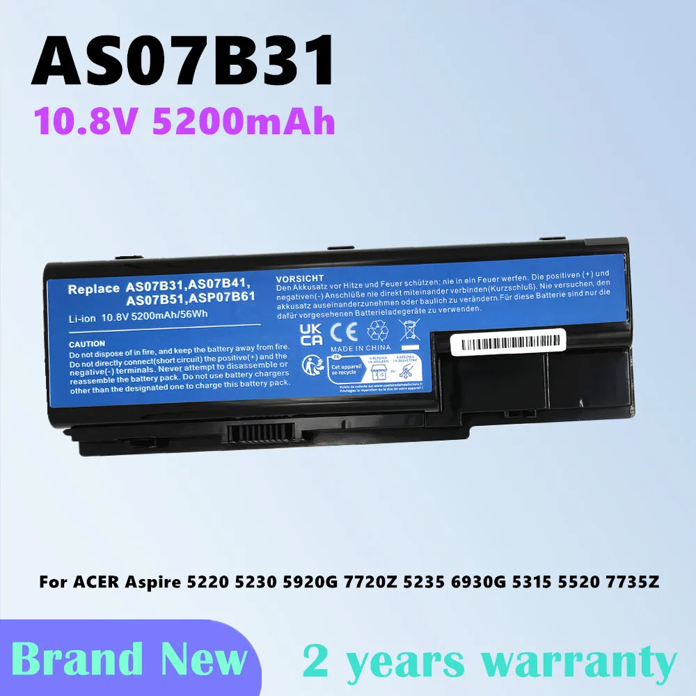 AK.006BT.019 AS07B31 AS07B32 AS07B41 AS07B42 batería del ordenador portátil para ACER Aspire 5220 5230 5920G 7720Z 5235 6930G 5315 5520 7735Z