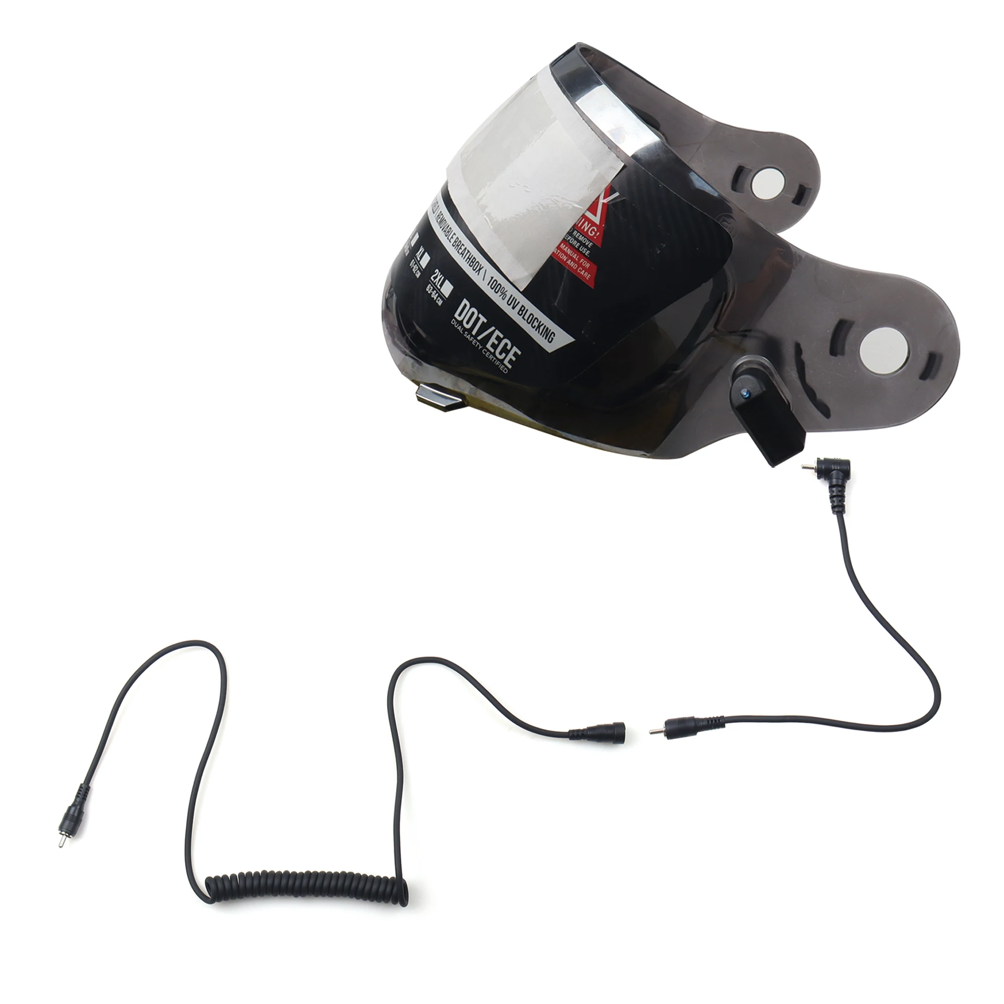 【LANO】 Conector RCA Macho a Hembra / Macho en Ángulo con Clip de Bloqueo, Cable Resistente al Frío para Película Calefactora de Casco de Motocicleta