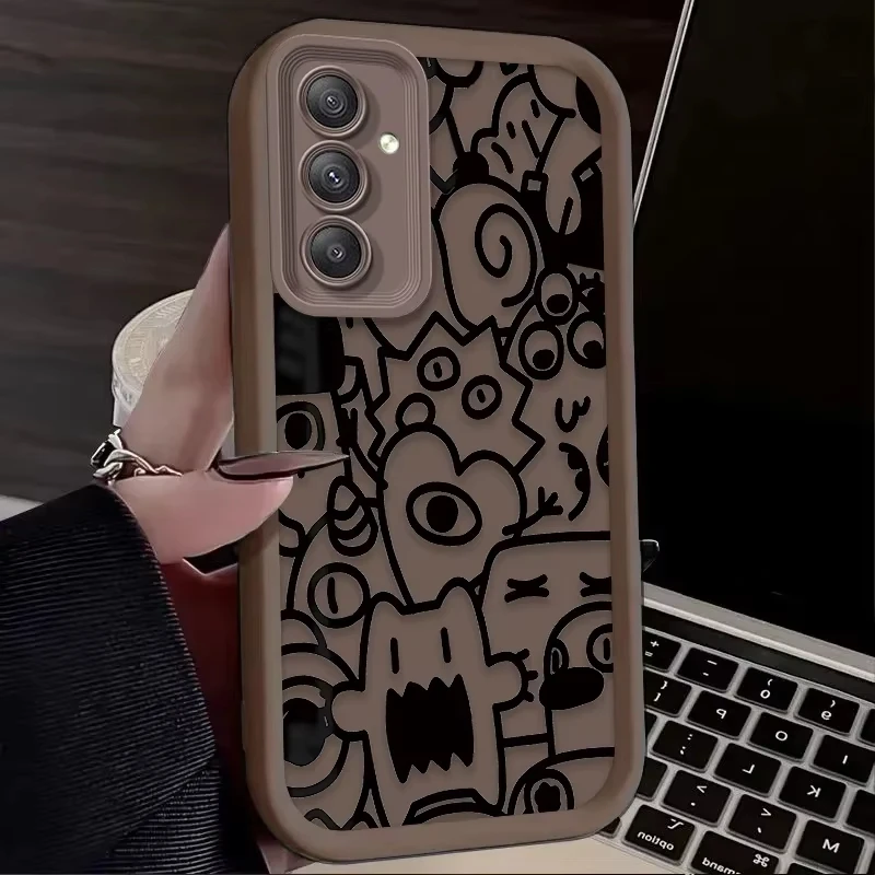 Funda de teléfono con grafiti negro súper genial para Samsung Galaxy A14 A15 5G S21 S22 S23 S24 S25 FE Plus Ultra A25 A35 A52 A53 A54 A55 5G - imagen 4
