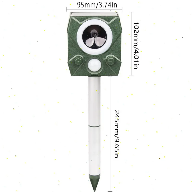 Repelente solar de animales Repelentes ultrasónicos de energía solar recargable Alarma de luz LED - imagen 4