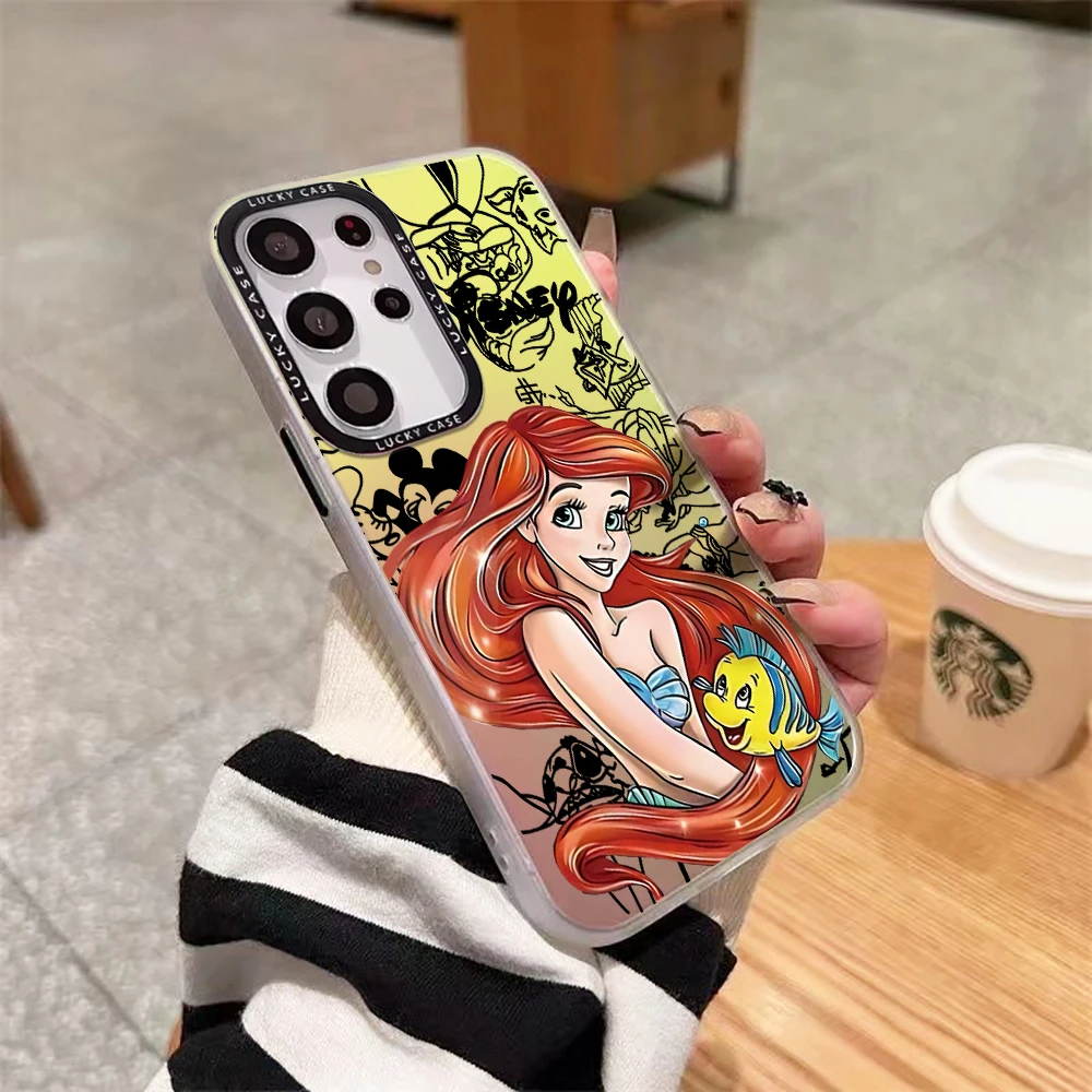 Funda de teléfono de princesa de dibujos animados para Xiaomi Redmi 12C 10 10C 9 9A 9C 9T Note 12 11 10 8 7 Pro K40 A1 5G cubierta de lujo con gradiente mate - imagen 3